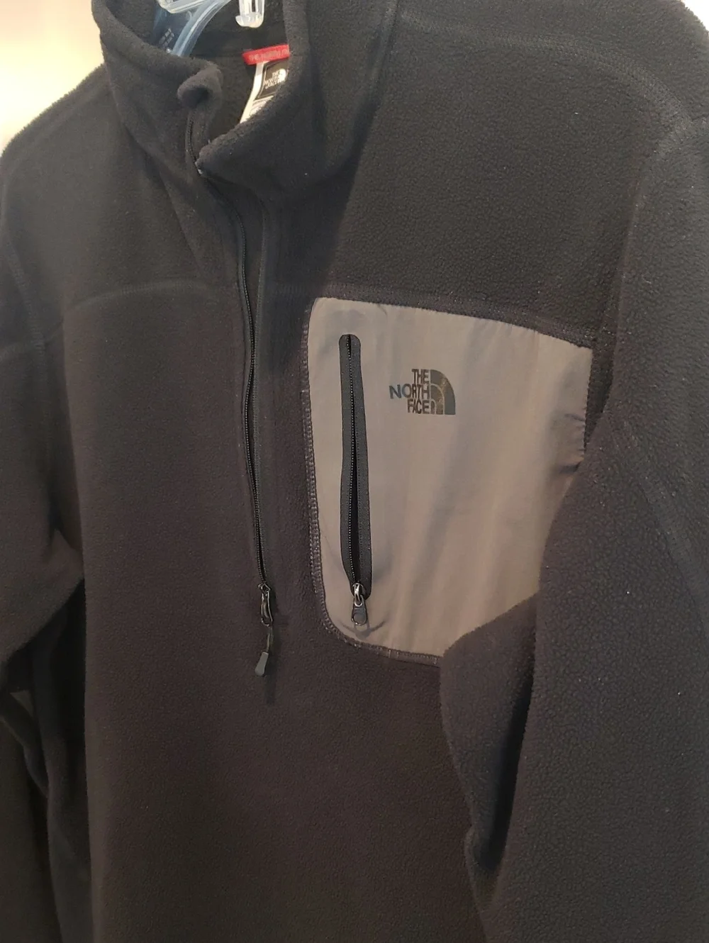 The North Face Black and Gray Fleece 1/4 Zip Sweatshirt Size: S